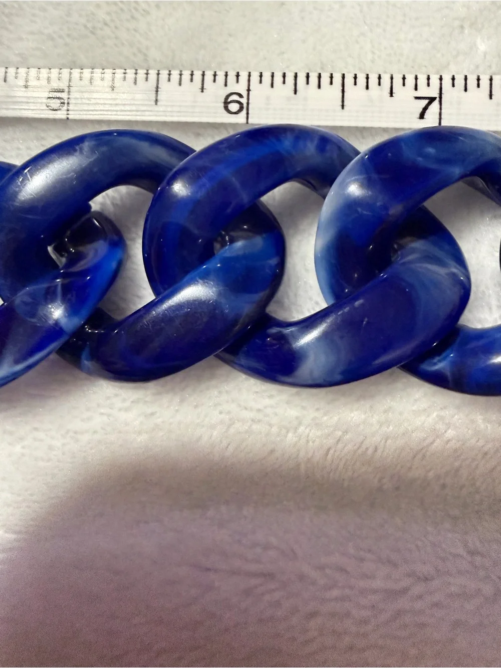 Chunky Navy Blue Marble Chain Purse Charm